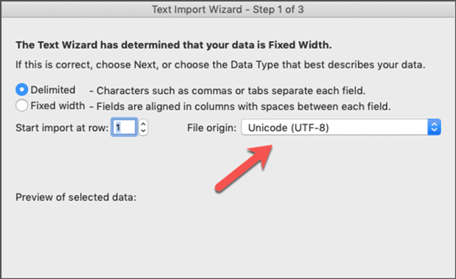 excel text encoding